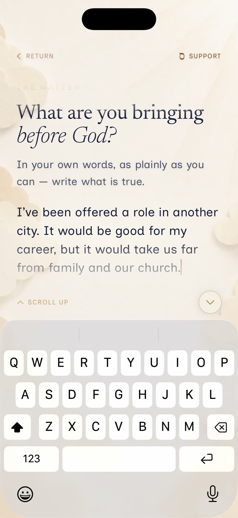 Before God — the matter, written in your own words